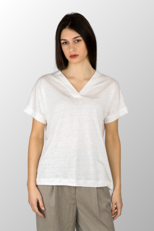 maglia manica corta in lino mariella