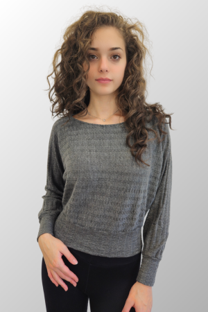 Maglia Manica Pipistrello Donna Scollo a Barchetta in Lana Seta - CARLA