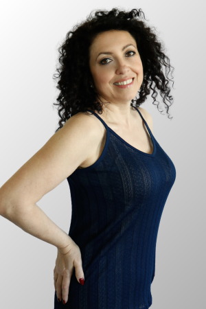 Top donna spalla stretta in Cotone Seta