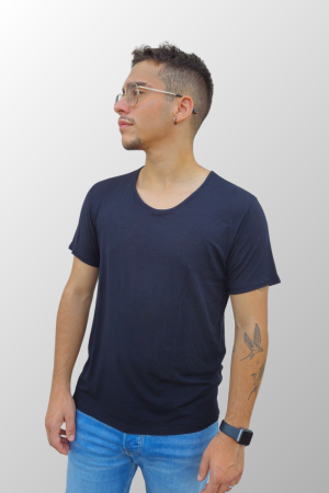Maglia a manica corta da uomo in Modal nera