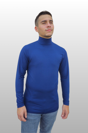 Maglia a manica lunga da uomo con lupetto in modal blu