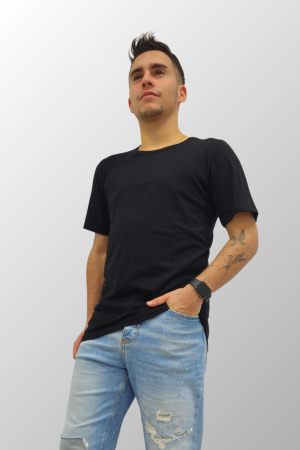 Maglia a manica corta da uomo in lana elasticizzata