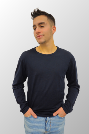 Maglia a manica lunga da uomo in lana elasticizzata